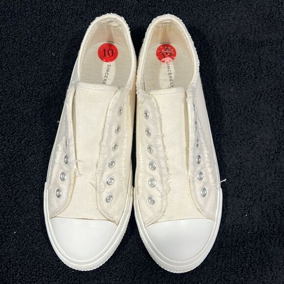 🔥🔥 Sincerely Jules “Vinnie” White no Lace Slip-On Sneakers Sz 10M - PERFECT! - Picture 7 of 13